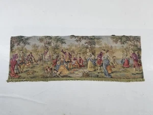 Vintage Französische Party Szene Wandbehang Wandteppich 131x43cm - Bild 1 von 12