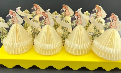 Marcadores de nombre peine de miel vintage lugar novia y novio Dinamarca 3 1/4 pulgadas Foto 1 de 4