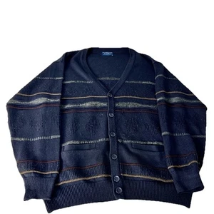 Vintage 90’s Ansett COOGI Style 3D Knit Mens 3XL Cardigan Button Up Pockets - Picture 1 of 7