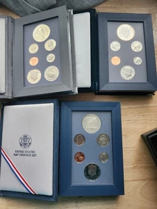 US Mint Prestige Proof Sets - 3 Complete Sets: 1986, 1987, 1990 W/Paper Work - Picture 1 of 11