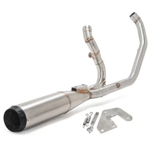 Brushed 2 into 1 Exhaust Pipe for Harley M8 Softail Low Rider S Street Bob 17-up - Picture 1 of 11