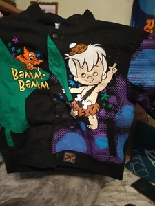Vintage 90s JH Designs Flintstones Bam Bam Jacket child/Youth M7/8 - Picture 1 of 3