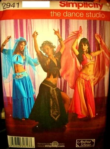 Miss Simplicity 2941 Costume Pattern Belly Dance 3 Styles UNCUT Size 6-8-10-12 - Picture 1 of 2