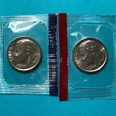 1991 P&D Roosevelt Dime  in US Mint Cello Unc   FREE SHIP Cover