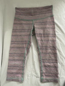 Lululemon Wunder Under Crop III Luxtreme Cyber Stripe Flash Light Menthol Größe 6 - Bild 1 von 9