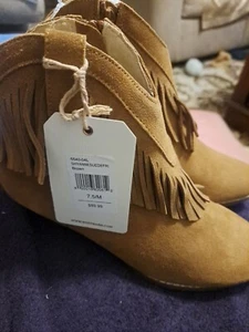 Shyanne BRAUN STIEFELETTEN WILDLEDER 7,5 B Fransen UVP 89,99 MARKE NU OHNE KARTON - Bild 1 von 9