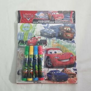 Disney Cars Double Sided Color your own puzzle New