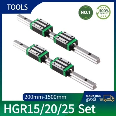 MARKENLOS HGR15 HGR20 HGR25 Linearführung Linearschiene 200-1500mm+HGH15/20/25CA BLock CNC