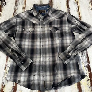Wrangler Retro XL Pearl Snap MVR168M Plaid Flaws See Pics Priced Accordingly - Picture 1 of 12