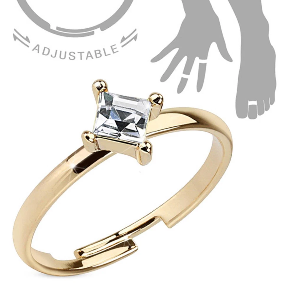 O&S Zehenring Mid Nagel Knöchel Ring verstellbar Zirkonia gold Fingerspitzenring - Bild 1 von 1