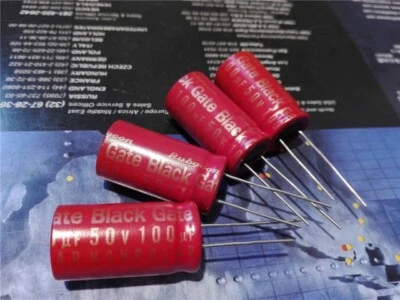 Black Gate Kondensator N 50v 100uf ein Paar (2 Stück) NOS rot kein Polar Bg Blackgate - Bild 1 von 4