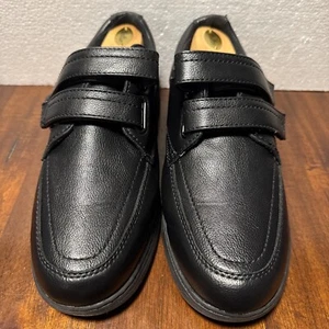 George Mike Shoes Men’s Size 8.5 W Double Strap Comfort Wide Black - Picture 1 of 8