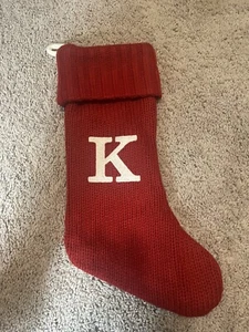Wondershop Monogramm Weihnachtsstrumpf Buchstabe K Initiale rot Strick 17 Zoll - Bild 1 von 2