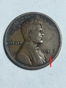 1927 Struck through Grease Error Lincoln Wheat Cent Penny Faint 2 in date - Picture 1 of 3