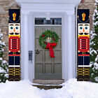 Merry Christmas Nutcracker Soldier Banner Porch Sign Door Wall Hanging Decor USA