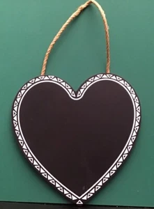 Wooden Heart Sign Chalkboard Effect - Shabby Chic - Picture 1 of 3
