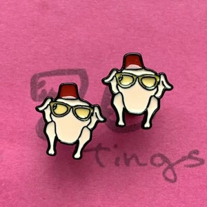 Friends 'The One With A Turkey' Metal Stud Earrings - Picture 1 of 1