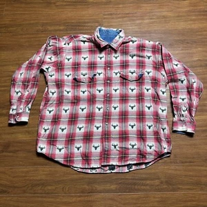 Vintage Orvis Plaid Deer AOP Button Shirt XL Holiday Winter Pocket Tee 90s Y2K - Picture 1 of 7