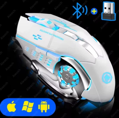 Bluetooth Mouse Gaming Computer Rechargeable Wireless Mouse E-Sports Backlight - Image 1 of 4