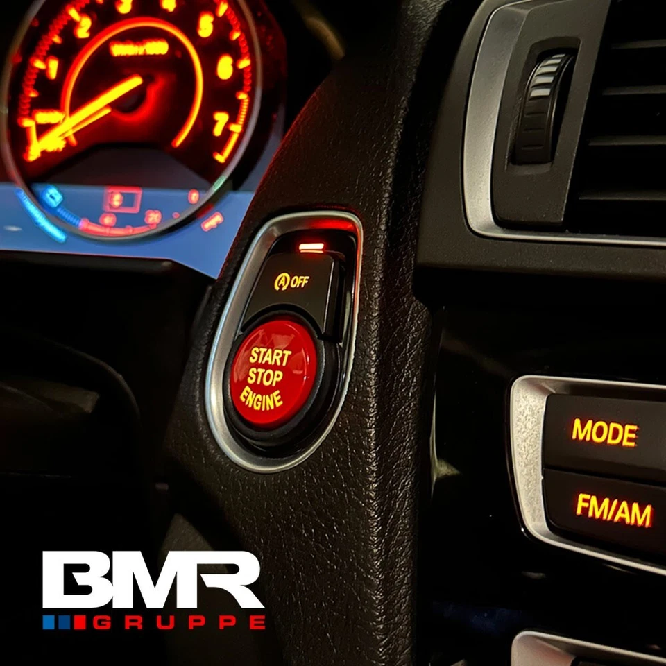 Cubierta de botón de parada de arranque del motor BMW (rojo) para chasis F/G 1 2 3 4 5 6 X1 X4 X5 Foto 1 de 4