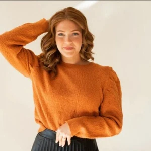 Suéter Molly Bracken Lili Sidonio Manga Abullonada Naranja Tejido Pullover M - Imagen 1 de 10