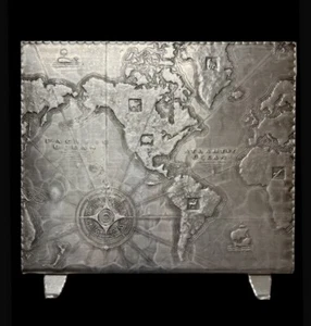 Vintage Art Deco ARTHUR ARMOUR Aluminum World Map Magazine Rack Mid Century - Picture 1 of 8