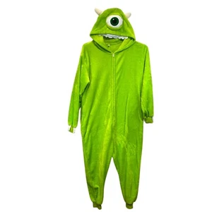 M Monster adult men Womens Mike Sleeper One Piece Footie Pajamas Hood Eye Teeth - Picture 1 of 13