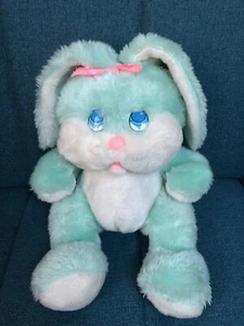 Peluche Doudou Lapin Vert Vintage Amscan 23 Cm Assis - Photo 1/9