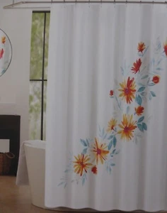 Tahari Emi Floral Fabric Shower Curtain 72" x 72" NIP - Picture 1 of 9