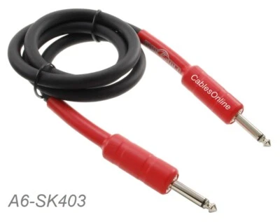 Cable de altavoz de 3 pies 1/4" macho/macho cerdo 8 mm/OD 14-AWG cable, A6-SK403 Foto 1 de 3