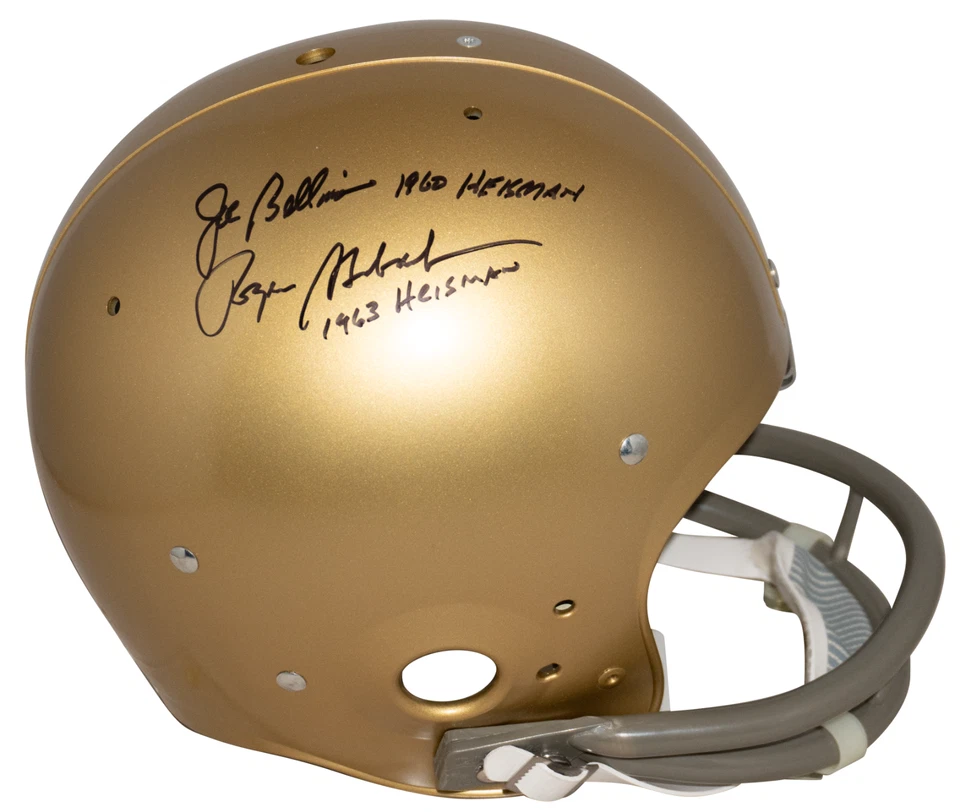 ROGER STAUBACH & JOE BELLINO SIGNED NAVY MIDSHIPMEN THROWBACK RK HELMET JSA - Image 1 of 1