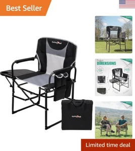 Camping Directors Chair, Heavy Duty,Oversized Portable Folding Chair with Sid... - Picture 1 of 8