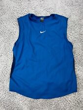 Vintage 2000s Nike Tank Top Adult Large Shirt Blue Soccer Tennis Nadal Agassi