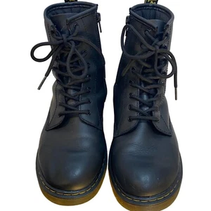 Dr Martens Leder Stiefeletten Side Zip Schwarz Combat Youth L7/M6 Whimsigoth - Bild 1 von 7