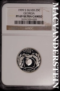 1999-S Silver Georgia State Quarter - NGC PF 69 Ultra Cameo - Scarce  #SLi551 - Picture 1 of 2