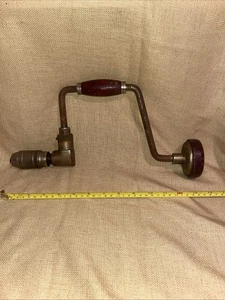 Vintage Brace Hand Drill/Auger. Looks UnBranded. See Pics. Nice Red Wood F - Picture 1 of 7