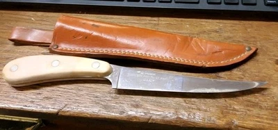 Cuchillo de filete de pescado con funda Imperial Frontier #442F de colección hecho en EE. UU.  Foto 1 de 4