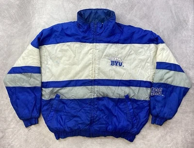 Chaqueta Pullover Vintage Starter Brigham Young University BYU Talla Grande Foto 1 de 4
