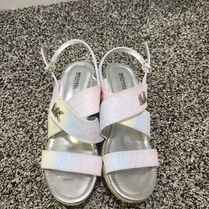 Michael Kors Mädchen Sandalen Größe 4 Pastell Regenbogen MK Logo - Sommer - Bild 1 von 6