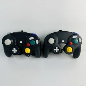2x Nintendo Gamecube Controller Aftermarket - Black - Fast Free Post - UNTESTED - Picture 1 of 5