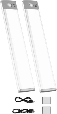 under Cabinet Lighting, 2 PCS, 62 LED Motion Sensor Lights, Rechargeable Battery - Image 1 of 4