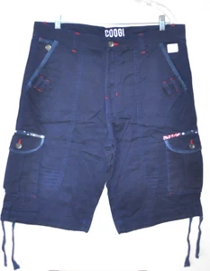 Vtg Coogi  1969 Y2K Cargo Shorts Mens 36 x 13.5" Inseam Baggy Skater Loose Blue - Picture 1 of 6
