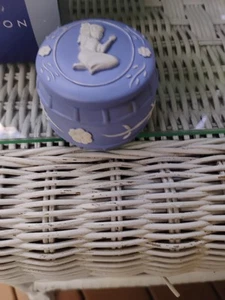 Wedgwood Typ blau Jasperware rund klassisch Deckel Schmuckschatulle - Bild 1 von 6