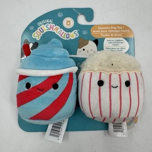 JUGUETES ORIGINALES SQUISHMALLOW 4" Squeaky DOG TOY Juego de DOS Nuevos - Imagen 1 de 5