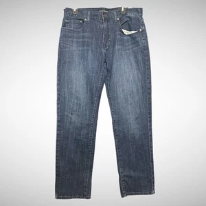 Lucky Brand Jeans Mens 34 X 32 Solid Blue Denim 221 Straight Biker Y2K Grunge - Picture 1 of 8