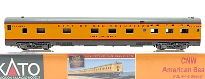 N KATO 106-5011 SLEEPER UNION PACIFIC UP CITY OF SAN FRANCISCO AMERICAN BEAUTY - Image 1 of 2