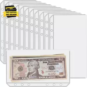 12PCS A6 Binder Pockets with No Zippers, Zipless Budget Envelopes for the Cash S - Picture 1 of 7