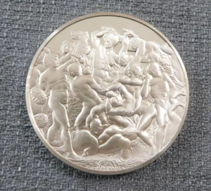 Vintage Battle of Centaurs Genius of Michelangelo Sterling Silver Medal #1204 - Picture 1 of 6