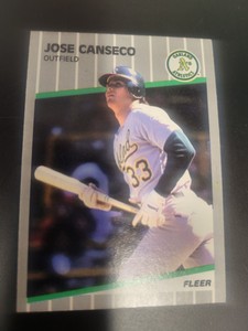 1989 Fleer 5 Jose Canseco   Oakland Athletics  Baseball Card