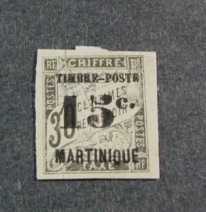 Martinique Briefmarke Scott # 25 Zuschlag in schwarz 1891-92 MH hat einen versiegelten Riss L709 - Bild 1 von 2